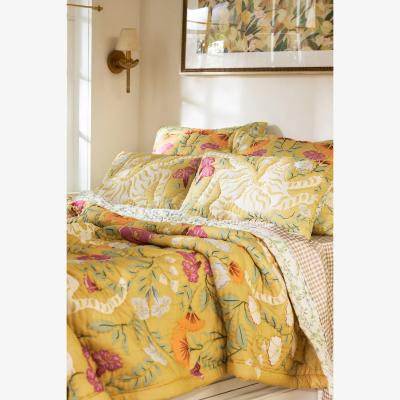 Anthropologie Xenia Cotton Tiger Printed Quilted Bedspread