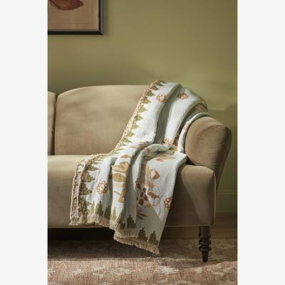 Anthropologie Katie Hodges Woven Tasselled Throw Blanket