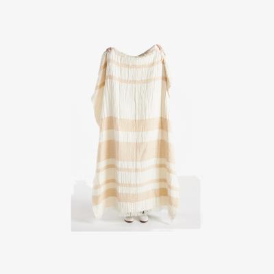 Anthropologie Makena Stripe Fringe Throw Blanket