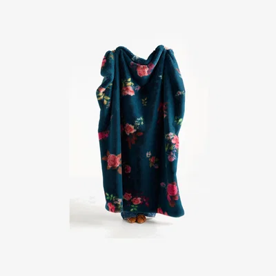 Anthropologie Maeve Printed Faux-Fur Throw Blanket