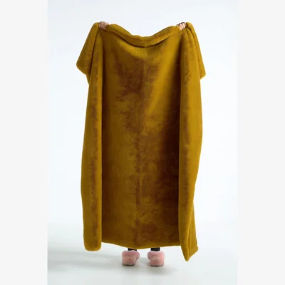 Anthropologie Sophie Faux Fur Throw Blanket