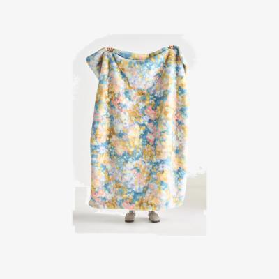 Anthropologie Sophie Printed Faux Fur Throw Blanket
