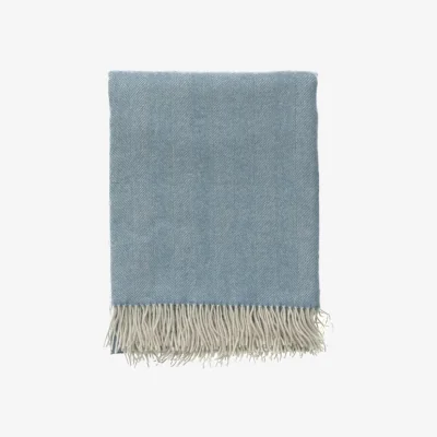 Andrew Martin Herringbone Throw Blue, Throw, Duck Egg - Andrew Martin