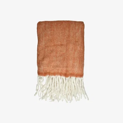 Barker and Stonehouse Terra Cosy Throw Blanket, Orange Wool | Barker & Stonehouse