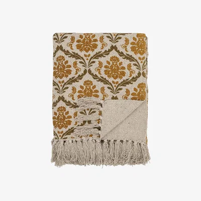 Barker and Stonehouse Ochre Patterned Throw Blanket, Yellow | Barker & Stonehouse
