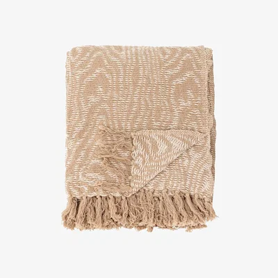 Barker and Stonehouse Natural Recycled Cotton Throw Blanket, Neutral Cotton Blend | Barker & Stonehouse
