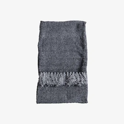 Barker and Stonehouse Grey Soft Herringbone Throw Blanket | Barker & Stonehouse