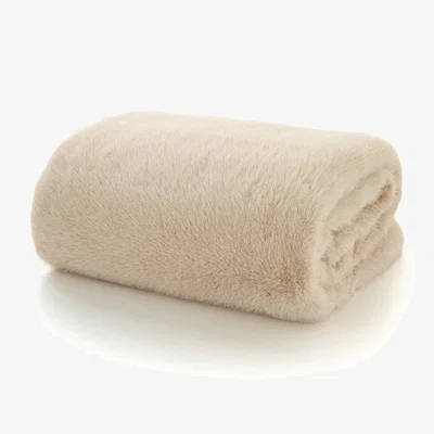 Barker and Stonehouse Natural Faux Fur Throw Blanket, Neutral Polyester | Barker & Stonehouse