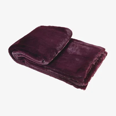 Barker and Stonehouse Wine Faux Fur Throw Blanket, Red | Barker & Stonehouse