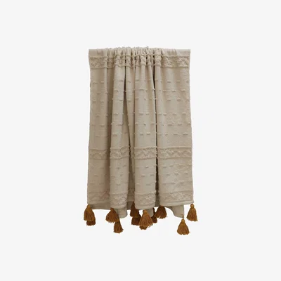 Barker and Stonehouse Ochre Tassel Throw