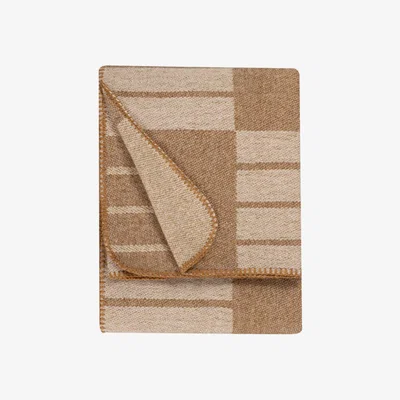 Barker and Stonehouse Natural Squares Reversible Throw Blanket, Neutral Polyester | Barker & Stonehouse