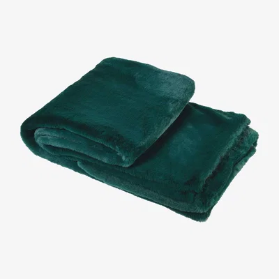 Barker and Stonehouse Green Faux Fur Throw Blanket | Barker & Stonehouse