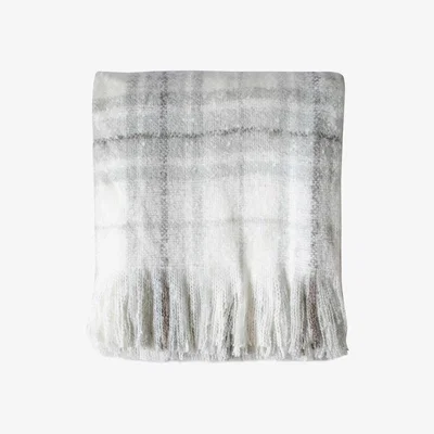 Barker and Stonehouse Check Throw Blanket, Grey | Barker & Stonehouse