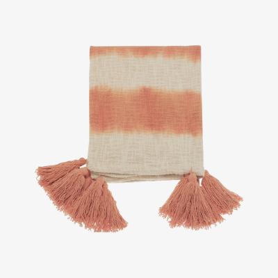 Barker and Stonehouse Coral Dyed Throw Blanket, Orange Cotton | Barker & Stonehouse
