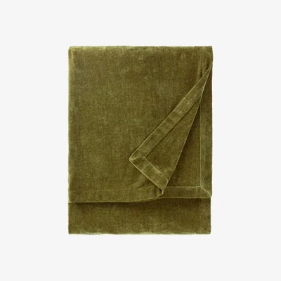 Barker and Stonehouse Heavy Chenille Olive Throw Blanket, Green Polyester | Barker & Stonehouse