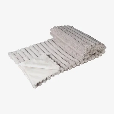 Barker and Stonehouse MINK RIBBED FAUX FUR THROW, Neutral | Barker & Stonehouse