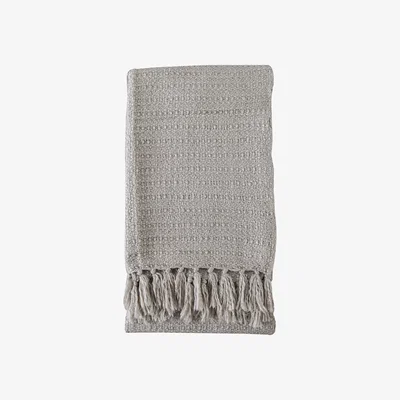 Barker and Stonehouse Taupe Textured Throw Blanket | Barker & Stonehouse