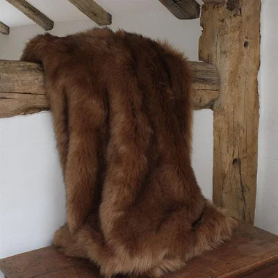 Barker and Stonehouse Camel Faux Fur Throw Blanket, Brown | Barker & Stonehouse