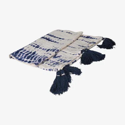 Barker and Stonehouse Tie Dye Throw Blanket, Blue Cotton | Barker & Stonehouse