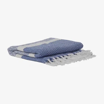 Barker and Stonehouse Blue Plaid Tassel Throw Blanket | Barker & Stonehouse