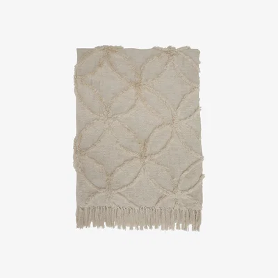 Barker and Stonehouse Flora Cream Throw Blanket | Barker & Stonehouse