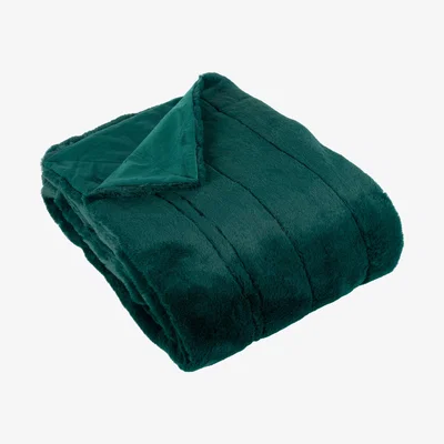 Barker and Stonehouse Emerald Faux Fur Throw Blanket, Green | Barker & Stonehouse