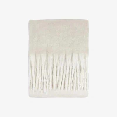 Barker and Stonehouse Natural Tasselled Throw Blanket, Neutral Polyester | Barker & Stonehouse