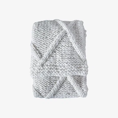 Barker and Stonehouse Cable Knit Throw Blanket, Neutral | Barker & Stonehouse