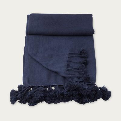Bombinate.com Peace Wanaka Cashmere Throw with Pompoms