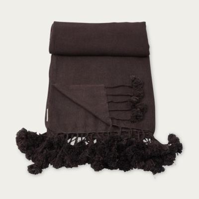 Bombinate.com Stain Wanaka Cashmere Throw with Pompoms