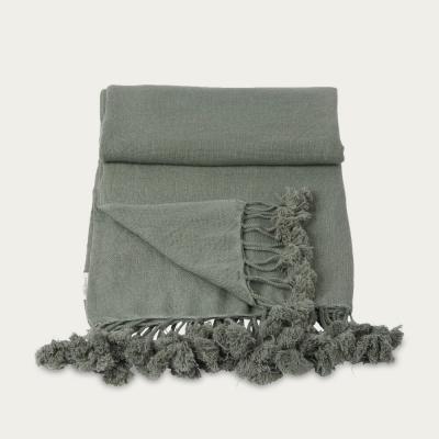 Bombinate.com Pixel Wanaka Cashmere Throw with Pompoms