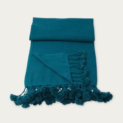 Bombinate.com Cord Wanaka Cashmere Throw with Pompoms
