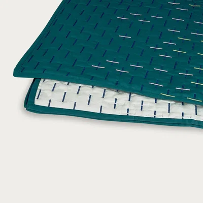 Bombinate.com Teal Modern Kantha Single Blanket