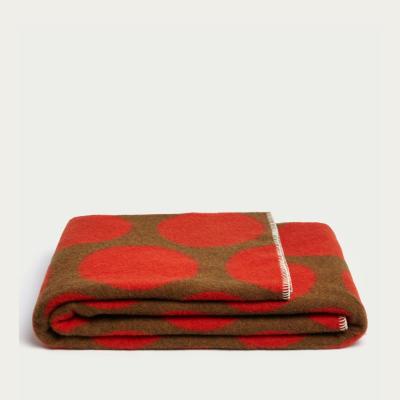 Bombinate.com Orange Bordeaux Polka Dots Blanket