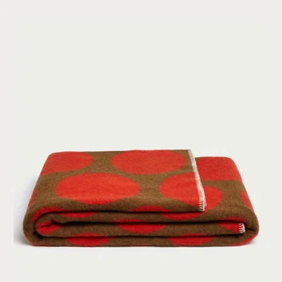 Bombinate.com Orange Bordeaux Polka Dots Blanket
