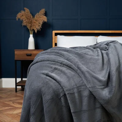 BHS.com Microfleece Throw, Charcoal