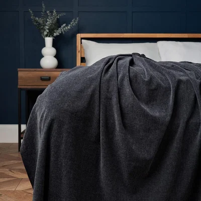 BHS.com Chenille Throw, Charcoal