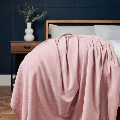 BHS.com Chenille Throw, Blush