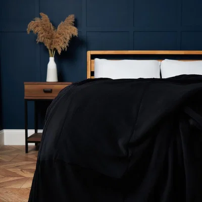 BHS.com Jumbo Microfleece Throw, Black