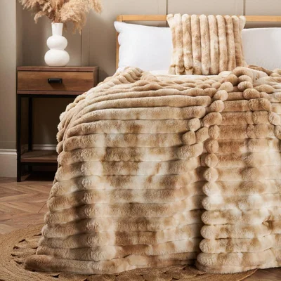 BHS.com Marled Rib Throw, Natural