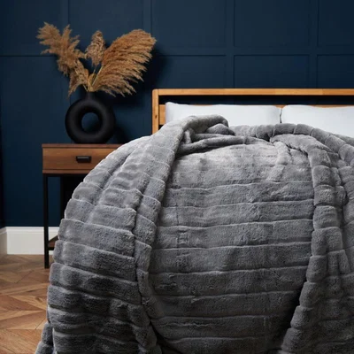 BHS.com Boa Throw, Grey