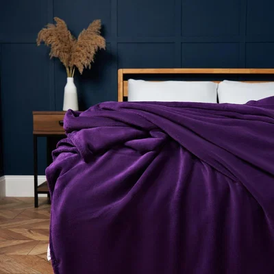BHS.com Jumbo Microfleece Throw, Plum