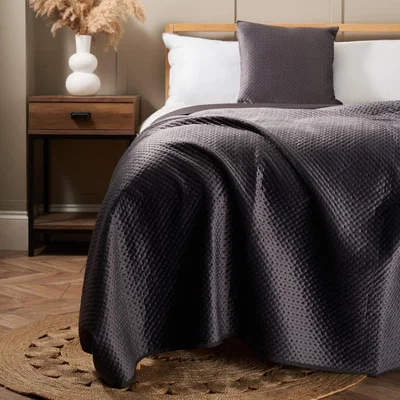 BHS.com Liso Bedspread, Grey