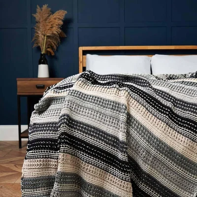BHS.com Ombre Knitted Throw, Grey