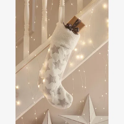 Cox and Cox Festive Stars Fleecy Stocking