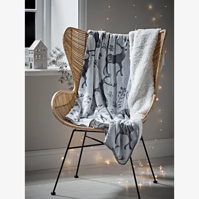Cox and Cox Fleecy Stag Throw