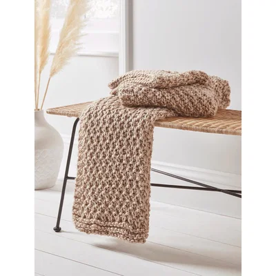 Cox and Cox Moss Stitch Knitted Throw