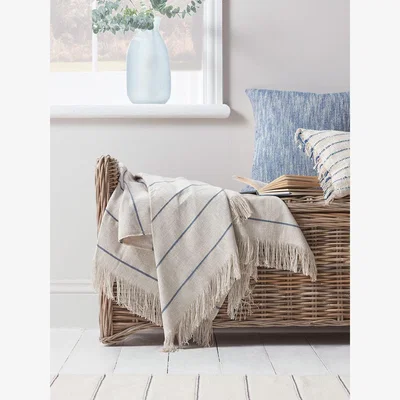 Cox and Cox Blue Striped Throw