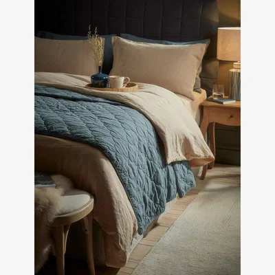 Cox and Cox Quilted Bedspread - Indigo
