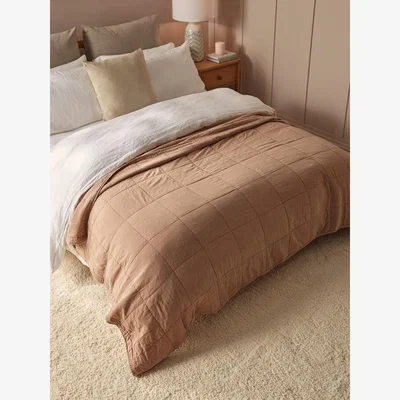 Cox and Cox Cotton Quilted Bedspread - Blush